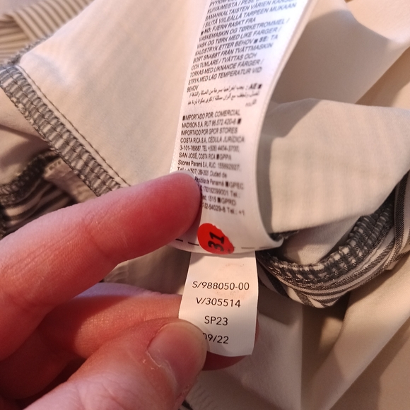 ATHLETA Brooklyn Mid Rise Ankle Pants City Stripe Gray White Size 6 - Picture 6 of 7